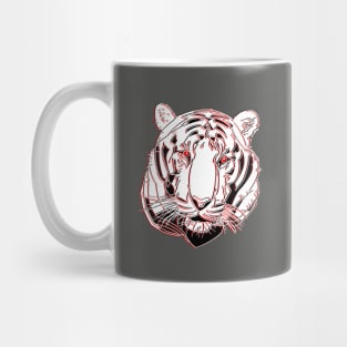 Chinese Tiger Head Feline portrait Wildcat face angry Mug